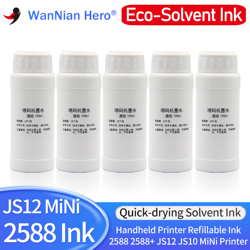Solvent Printer Ink - 100ML doldurulabilir mürekkep uyumlu 2588 JS10