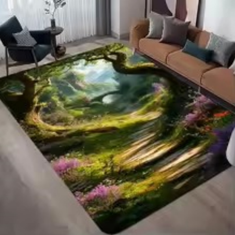 Commercial Road Printing - 3D Optik İllüzyon Orman Baskılı Halı