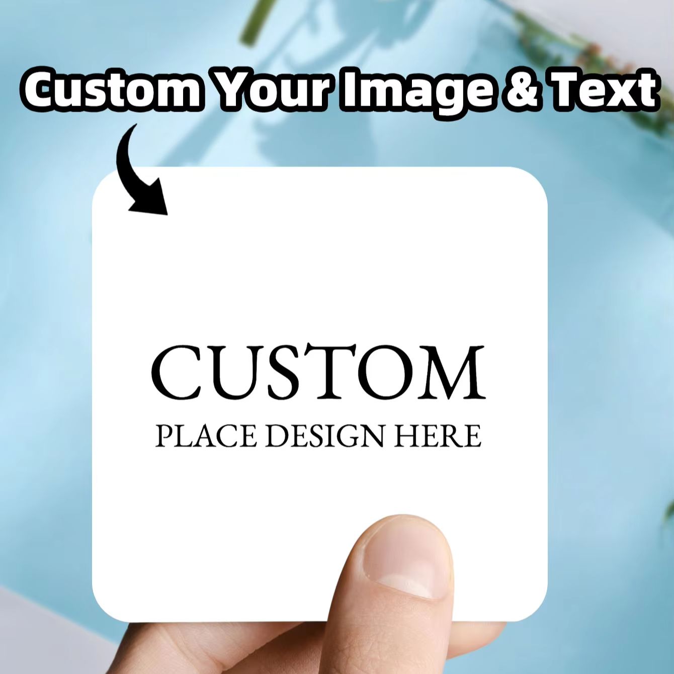 Commercial Printing Business - 1-100 Adet Kişiselleştirilmiş Özel Kare Su