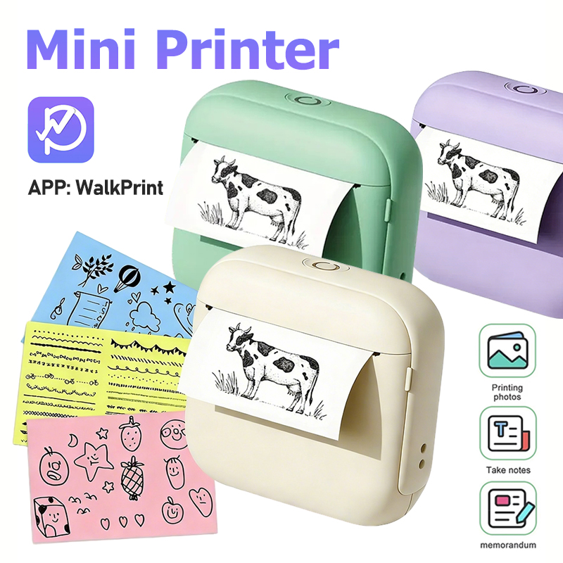 Commercial Photo Printer - X6 Mini Taşınabilir Yazıcı Mürekkepsiz Bluetooth