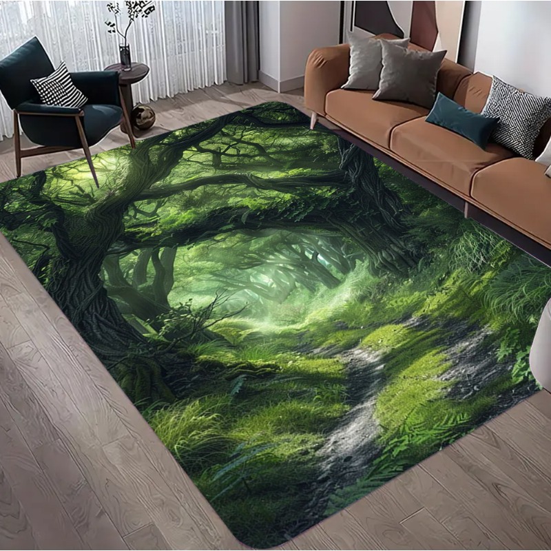 Commercial Road Printing - 3D Optik İllüzyon Orman Baskılı Halı