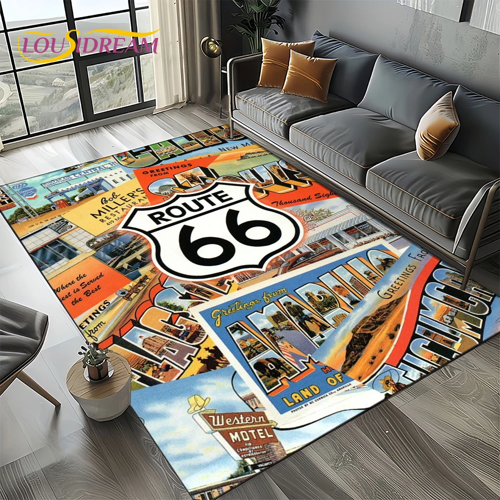 Route 66 Retro Amerika Tarihi  - Commercial Road Printing incelemesi ve fiyatı
